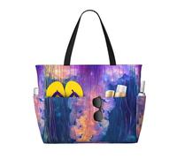 WOmeng Borsa da spiaggia pieghevole con stampa medusa oceano, convenienza, estiva, picnic, campeggio, palestra, uso quotidiano