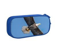 WOmeng Borsa per cancelleria con stampa aquila calva per scuola, università, ufficio, penne, pastelli, articoli per la scuola d'arte, Blu, Taglia unica, Set di zaini per la scuola