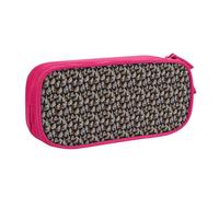 WOmeng Borsa per cancelleria con stampa di bulldogs inglesi per scuola, università, ufficio, penne, pastelli, articoli per la scuola d'arte, rosa, Taglia unica, Set di zaini per la scuola