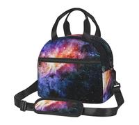 WOmeng Borsa termica per il pranzo con stampa galassia nell'universo, riutilizzabile, tracolla regolabile, picnic, lavoro, viaggi, scuola