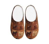 WOmeng Brown Horse Print Adult TPR pantofole morbide indoor casa primavera pantofole viaggio casa comfort calzature