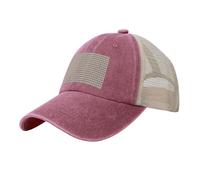 WOmeng Cappello da baseball in rete da cowboy con stampa a farfalla arcobaleno regolabile traspirante per uso quotidiano all'aperto cappello da campeggio viaggio, Rosso, Taglia unica