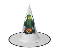 WOmeng Cappello da strega di Halloween con stampa di zucca di Halloween fantasma verde horror costume di carnevale accessorio pieghevole leggero berretto festival