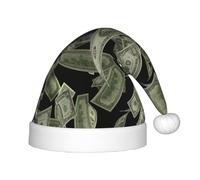 WOmeng Cappello di Natale con stampa di denaro del segno del dollaro per le vacanze di Natale cappelli per bambini Babbo Natale Halloween Capodanno regalo