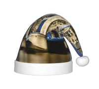 WOmeng Cappello natalizio con stampa Tower Bridge a Londra, per bambini e adulti, per feste di Natale, Capodanno, celebrazioni