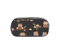 Womeng Carino Marrone Cartone Animato Gufi Stampa Cancella Matita Caso Bambini Ragazzi Ragazze Cancelleria Trasparente