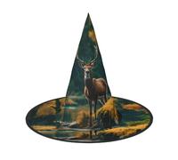 WOmeng Cervo Orso Alce Stampa Halloween Strega Cappello Carnevale Costume Accessorio Pieghevole Leggero Cap Festival