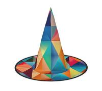 WOmeng Colorato Triangolo Stampa Halloween Strega Cappello di Carnevale Costume Accessorio Pieghevole Leggero Cap Festival