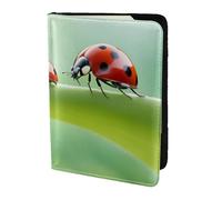 WOmeng Custodia a portafoglio per passaporto da uomo e donna con stampa di coccinelle divertenti, Nero , Taglia unica