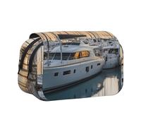 WOmeng Custodia versatile per penne con stampa di golf yacht club, scomparti comodi da viaggio, forniture per ufficio, grande capacità