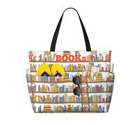 WOmeng Divertente borsa da spiaggia pieghevole con mensole e stampa a scala, per vacanze estive, picnic, campeggio, palestra, uso quotidiano