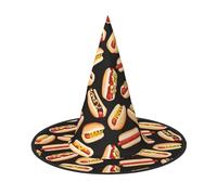 WOmeng Divertente Cibo Hot Dog Stampa Halloween Strega Cappello di Carnevale Costume Accessorio Pieghevole Leggero Cap Festival