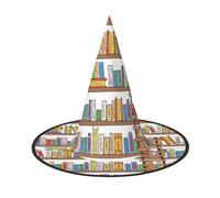 WOmeng Divertente collezione di scaffali per libri e stampa a scaletta cappello da strega di Halloween accessorio per costume di carnevale pieghevole leggero cappello festival