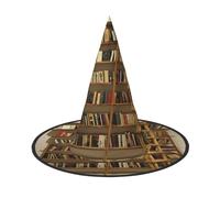 WOmeng Divertente collezione di scaffali per libri e stampa a scaletta cappello da strega di Halloween accessorio per costume di carnevale pieghevole leggero cappello festival