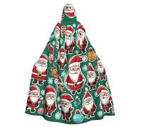 WOmeng Divertente costume natalizio con stampa di gnomi per Halloween, unisex, con cappuccio, colori medievali, cosplay, feste