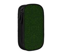 WOmeng Hunter - Astuccio con motivo floreale verde con petali di fiori, pratico astuccio per la scuola, penne, matite, accessori artistici per varie occasioni, Nero , Taglia unica, Con tasca per il