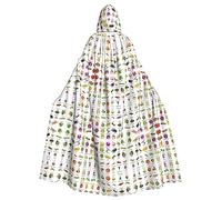WOmeng Introduzione Di Varie Verdure Stampa Full Length Halloween Unisex Mantello Con Cappuccio Colori Medievali Costume Cosplay Partito