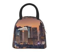 WOmeng Los Angeles Skyline stampa stile isolato pranzo borse grande capacità borsa portatile scuola escursioni spiaggia gite