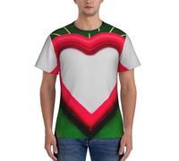 WOmeng Maglietta da uomo pratica a maniche corte con stampa di San Valentino, comoda, per palestra e uso quotidiano, Nero , 3XL