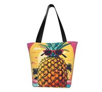 WOmeng Occhiali da sole con ananas e frutta, stampa sabbia spiaggia estate versatile borsa a tracolla borsa da viaggio borsa da spiaggia uso quotidiano ampio spazio