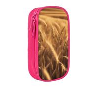 WOmeng Pratico astuccio con stampa campo di grano, materiale scolastico, penne, matite, accessori artistici, varie occasioni, rosa, Taglia unica, Con tasca per il
