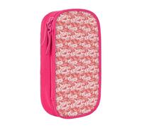 WOmeng Pratico astuccio con stampa fenicottero, materiale scolastico, penne, matite, accessori artistici, varie occasioni, rosa, Taglia unica, Con tasca per il