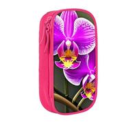 WOmeng Pratico astuccio per matite con stampa di orchidee, accessori per la scuola, penne, matite, accessori artistici per varie occasioni, rosa, Taglia unica, Con tasca per il