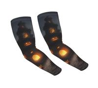 WOmeng Protezione pratica della stampa della zucca di Halloween Maniche del braccio di Sun Protezione UV Uso versatile in tutta l'attività