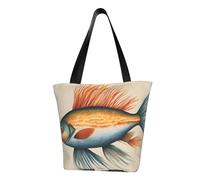 WOmeng Safflower Flying Fish Print Summer Versatile Borsa a tracolla da viaggio Borsa da spiaggia Uso quotidiano Ampio spazio