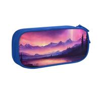 WOmeng Scuro Northern Lights Stampa Matita Cancelleria Bag Scuola College Ufficio Pouch Penne Pastelli Arte Scuola Forniture, Blu, Taglia unica, Set di zaini per la scuola