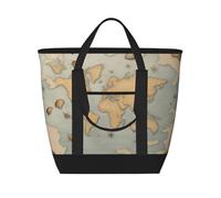 WOmeng Sea Shellprint Tote Bag Grande Capacità Isolata Impermeabile Pacchetto Alimentari Pranzo Picnic Spiaggia