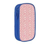 WOmeng Simpatico astuccio con stampa di coniglio bianco pratico materiale scolastico penne matite accessori artistici varie occasioni, Blu, Taglia unica, Con tasca per il