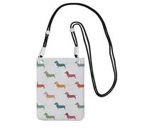 WOmeng Simpatico bassotto con stampa di cani borsa a tracolla per telefono cellulare resistente all'acqua viaggio escursionismo shopping uso quotidiano, Nero , Taglia unica