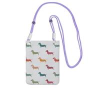 WOmeng Simpatico bassotto con stampa di cani borsa a tracolla per telefono cellulare resistente all'acqua viaggio escursionismo shopping uso quotidiano, Viola, Taglia unica