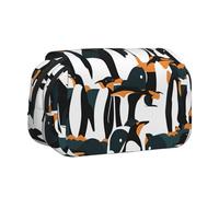 WOmeng Simpatico pinguino stampa animale caso penna versatile scomparti convenienza viaggio forniture ufficio grande capacità