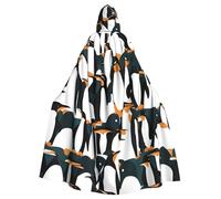 WOmeng Simpatico pinguino stampa animale intera lunghezza mantello unisex con cappuccio colori medievali costume cosplay partito