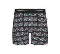 WOmeng Statua della Libertà Stampa Bandiera Degli Uomini Biancheria Intima Traspirante Stretch Boxer Slip Morbido Comfort Allenamenti Tronchi Da Viaggio, Nero , M