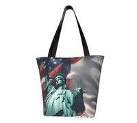 WOmeng Statua della Libertà Stampa Bandiera Estiva Versatile Borsa a Tracolla Borsa Da Viaggio Spiaggia Uso Quotidiano Ampio Spazio