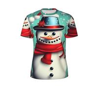 WOmeng T-shirt da uomo con stampa Merry Christmas Day alla moda a maniche corte per corsa, fitness, attività estive, Nero , M
