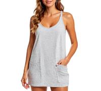 Women's 3 Piece Pajama Sets Long Cami Nightgown with Pockets Camisole Tank Top And Shorts Sleepwear Loungewear Soft Cotton Blend Summer Lounge Set Casual Home