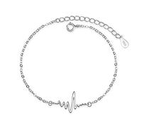 Women's 925,ECG Heartbeat Cardiogram Sweet And Versatile Love Wave ECG Art,Ladies Fashion Wrist Wear European And American Jewelry