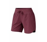 Women's Active 7 Inseam Athletic Long Running High Wasistband Shorts, Fast-Drying Lightweight Shorts with Zipper Pocket (Red,S)