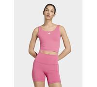 Womens adidas Canotta 3 Stripes Studio All Me Light Support - Rosa, rosa XL