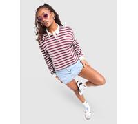 Womens adidas Originals Maglia Stripe Rugby - Rosso, rosso XS