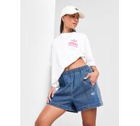 Womens adidas Originals Pantaloncino Denim Firebird - Blu, blu S
