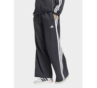 adidas Donna Iconic Woven Wide Leg Trackpants with Bunjees Pants, Black/White, L