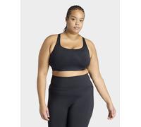 Womens adidas Reggiseno Optime Workout 3 Stripes Medium Support (curvy) - Nero, nero 1X