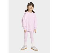 Womens adidas Set Leggings E Felpa Girocollo Oversize - Rosa, rosa 4-5Y