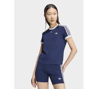 Adidas Originals - T-shirt Slim 3-Stripes - - Tops - Donna - Blu - 2XS