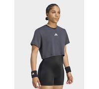 Womens adidas T-shirt Da Tennis Climacool Corta In Pizzo Pro - Nero, nero S